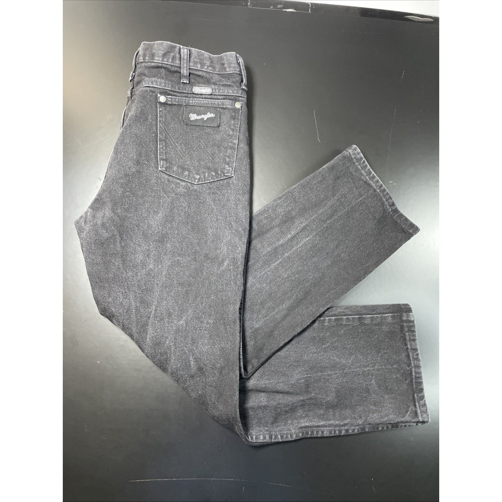Wrangler Retro Black Bootcut Jeans 36x30 Western Premium Patch Mid Rise Denim